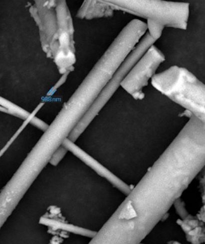 Mineralwolle im Rasterelektronenmikroskop